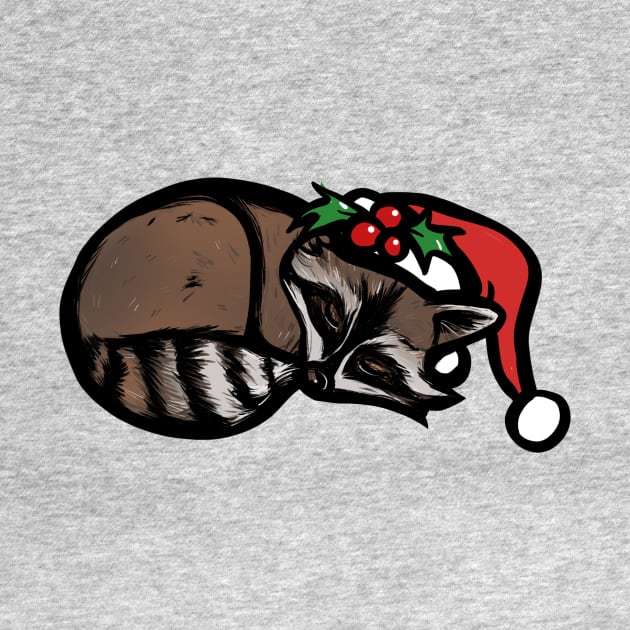 Cute Christmas Raccoon by bubbsnugg